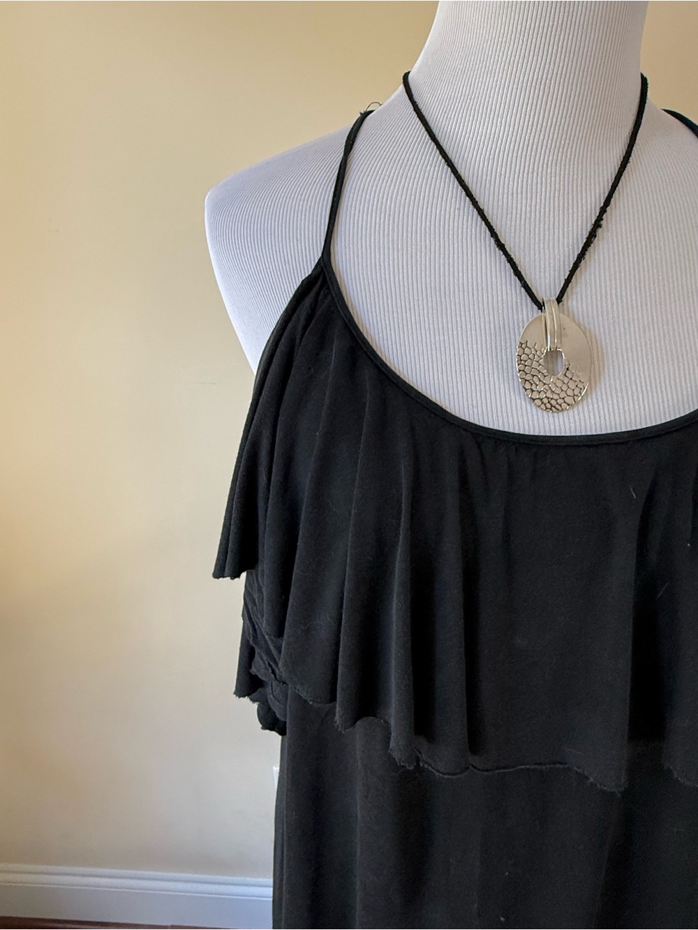 Mustard Seed Black Knit Bohemian Dress